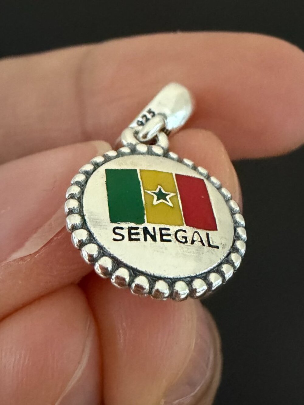 Pandora SENEGAL Flag Dangle Charm